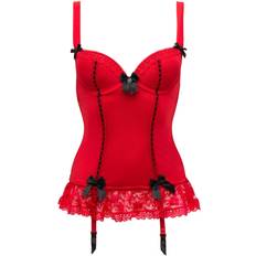 LoveHoney Plus Size Seduce Me Red Push-Up Basque Set