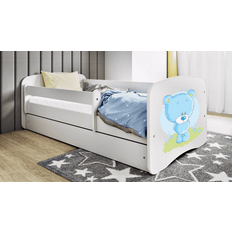 Spånskiva Barnsängar Barnrum Kocot Kids Barnsäng - Babydreams Vit/Blå Bear Med Låda