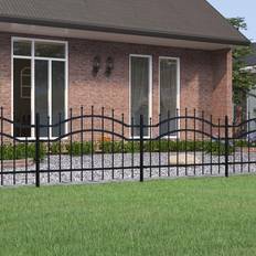 vidaXL 115 cm Garden Fence with Spear Top