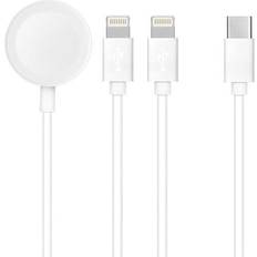 Apple oplader kabel ForCell Kabel 3W1 Typ C 2 x Lightning Apple Watch 3W 2A C3168 1,2 m
