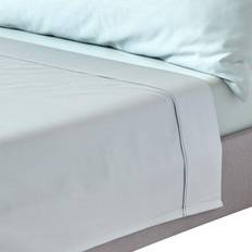 Organic Textiles Homescapes Duck Egg 400 Thread Count Bed Sheet Blue