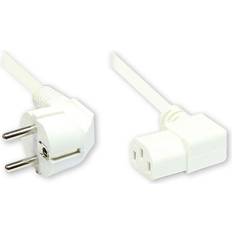 Power Kabel hvid 90° netstik 1,8m