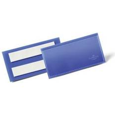 Visitkortholdere på tilbud Durable Selvklæbende 100x38mm Mørkblå Set of 50