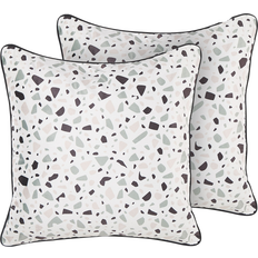 Violet Coussins de Décoration Complets Beliani of 2 decorative cushions Komplettes Dekokissen Weiß, Grau, Schwarz, Violett (45x45cm)