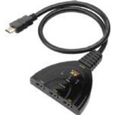 Techly Switch Hdmi 3x1 Pigtail 4K Nero