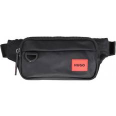 Black - Men Bum Bags HUGO BOSS Recycled-fabric belt bag with red logo label