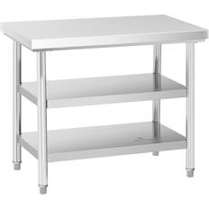 Rostfri arbetsbänk 100 x 60 cm 600 kg 3 hyllplan RCWT-100X60-3L-E