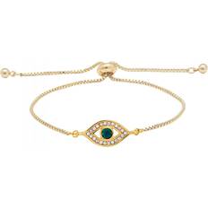 Gold Bracelets Jon Richard Evil Eye Toggle Bracelet - Gold/Transparent/Green