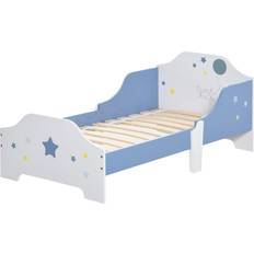 Beds Homcom Kids Star Balloon Single Bed Frame w/ Guardrails Slats 29.1x56.3"