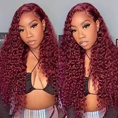 Hair Products iSee 13x4 Lace Front Wig 22 inch 99J Burgundy