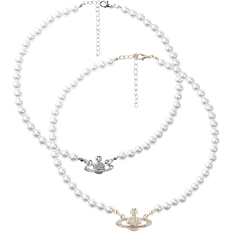 Aelflane Choker Necklace Set - Gold/Silver/White