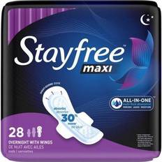 Maxi pads with wings Stayfree Maxi Overnight Pads With Wings 28-pack