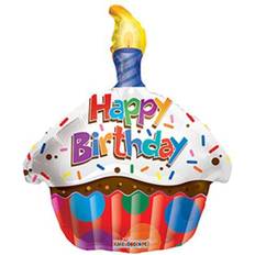 Foil Balloons Happy Birthday Cupcake 46cm