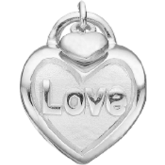 Christian Love Lock Charm Pendant - Silver