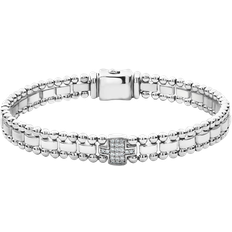 Lagos Single Station Link Bracelet - Silver/Diamonds