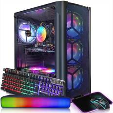 STGAubron Gaming Desktop PC Computer,Intel Core I7 3.4 up to 3.9 GHz,Radeon RX 580 8G GDDR5,16G RAM,512G SSD,WiFi,Bluetooth 5.0,RGB Fanx6,Keyboard&Mouse &Mouse Pad,BT Sound Bar,W10H64