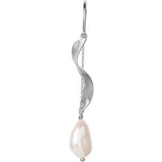 Baroque ørering stine a Stine A Long Twisted Earring - Silver/Pearl