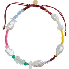 Rød Armbånd Stine A Eldorado Bracelet - Gold/Amethyst/Pearl/Onyx/Opal/Jade