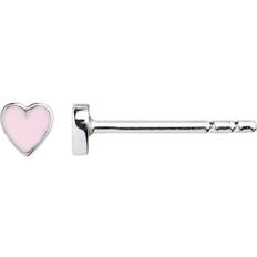Stine A Petit Love Heart Earring - Silver/Light Pink