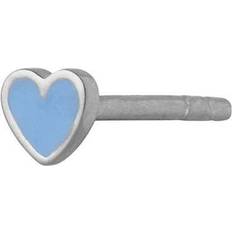Stine A Petit Love Heart Earring - Silver/Light Blue