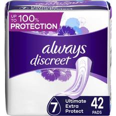 Incontinence Protection Always Discreet Ultimate Extra Protect Postpartum Incontinence Pads 7 Drops 42-pack