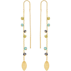 Susanne Friis Bjørner Øreringe Susanne Friis Bjørner Fixed Hoop - Gold/Apatite/Iolite/Peridot