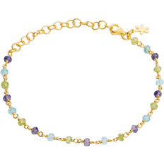 Susanne Friis Bjørner Gilt Faceted Beacelet - Gold/Apatite/Iolite/Peridot