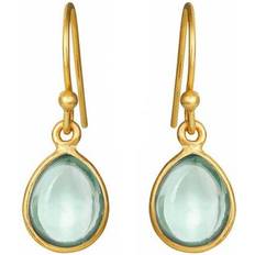 Kalcedon Øreringe Susanne Friis Bjørner Drop Earrings - Gold/Blue