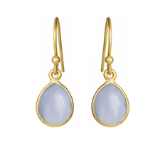 Kalcedon Øreringe Susanne Friis Bjørner Drop Earrings - Gold/Light Blue