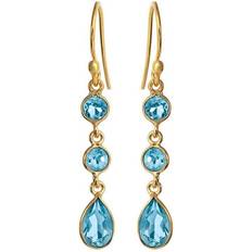 Susanne Friis Bjørner Gilded Earrings - Gold/Topaz