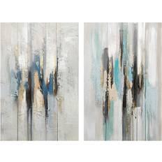 Gris Arts encadrés Dkd Home Decor S3028538 Art encadré 80x120cm 2pcs