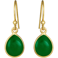 Kalcedon Øreringe Susanne Friis Bjørner Drop Earrings - Gold/Green