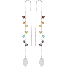 Citriner Øreringe Susanne Friis Bjørner Fixed Hoop Earrings - Silver/Multicolour