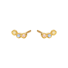 Susanne Friis Bjørner Earrings - Gold/Pink/Blue/Yellow