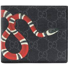 Gucci Kingsnake Print GG Supreme Wallet - Black