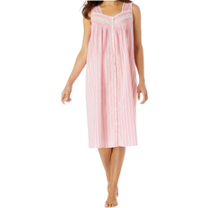 Jessica London Sleepwear Jessica London Sleeveless Button Front Night Gown - Peony Petal Stripe