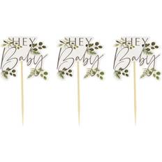 Party Decorations Hey Baby Shower Cupcake Toppers 12-pack