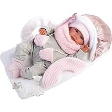 Llorens Poppen en Poppenhuizen Llorens Llorona Newborn Doll with Pacifier & Suit Squeeze Baby 40cm