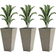 Pots & Planters OutSunny 28 Tall Planters 3-Pack Large Taper Garden Flower Pots