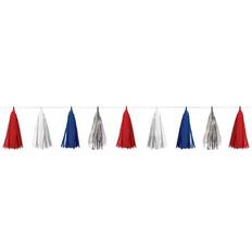 Red Garlands Amscan Patriotic Fourth of July Garland, Blue/Red/White 4/Pack (220434) Quill