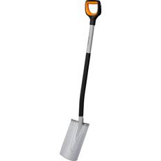 Orange Spades & Shovels Fiskars XACT Rounded Spade