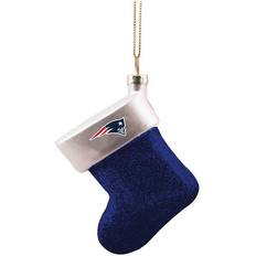 The Memory Company England Patriots Stocking Blown Glass Christmas Tree Ornament