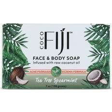 Organic Bar Soaps Fiji Coconut Oil Infused Soap for Face & Body Tea Tree Spearmint 198g