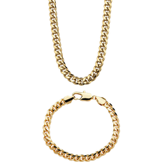 Men Jewelry Sets PalmBeach Curb Link Bracelet & Chain Necklace Set - Gold