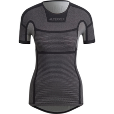 Adidas Damen Basisschicht Adidas Terrex Drynamo Short Sleeve Baselayer T-shirt - Black/White