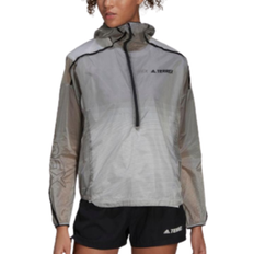 Reflectantes Chaquetas Adidas Chaqueta Impermeable Mujer Terrex Agravic Windweave Pro - Gris