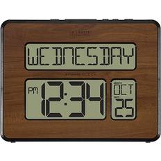 Plastic Clocks LA CROSSE TECHNOLOGY Atomic Full Calendar Digital Wall Clock 9.8"