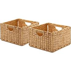 Resin Baskets Seville Classics Premium Hand Woven Portable Laundry Bin Basket 12.5" 2pcs