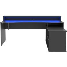 Power W Gaming Desk - Black