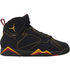 NIKE Leather Children's Shoes NIKE Jordan 7 Retro PS - Black/Varsity Red/Citrus